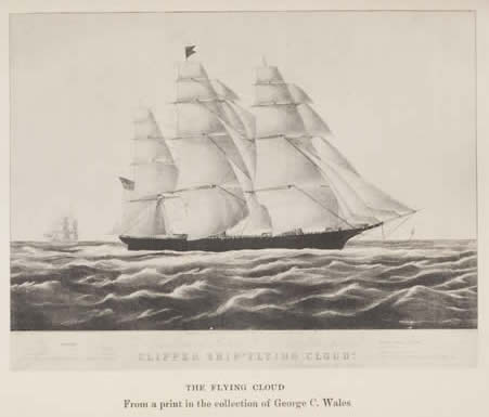 Clipper Ship the 'Flying Cloud' from The Journal of Henry Blaney, courtesy of the University of California, San Diego